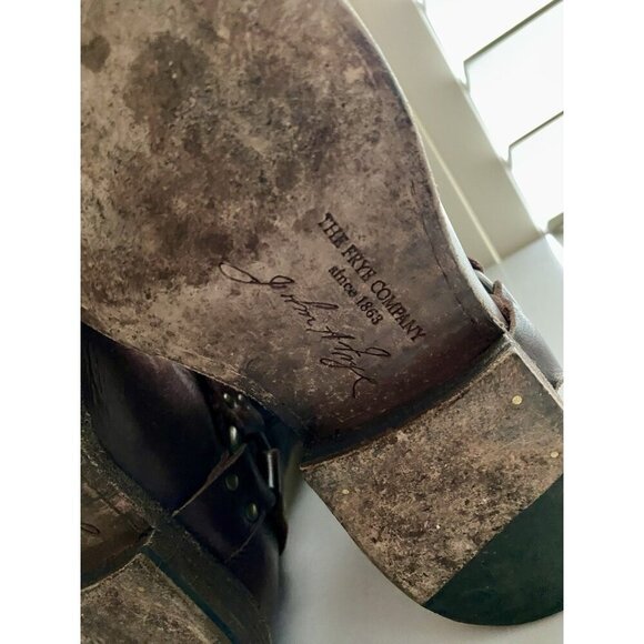 Frye Leather Harness Melissa Boots Women Sz 6.5 Brown Round Toe - Picture 10 of 13